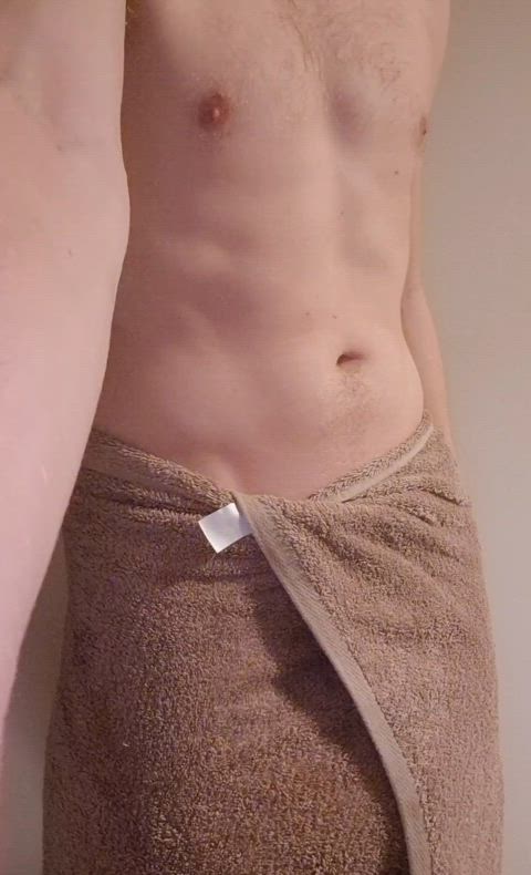 cock solo tease thick cock towel uncut gif