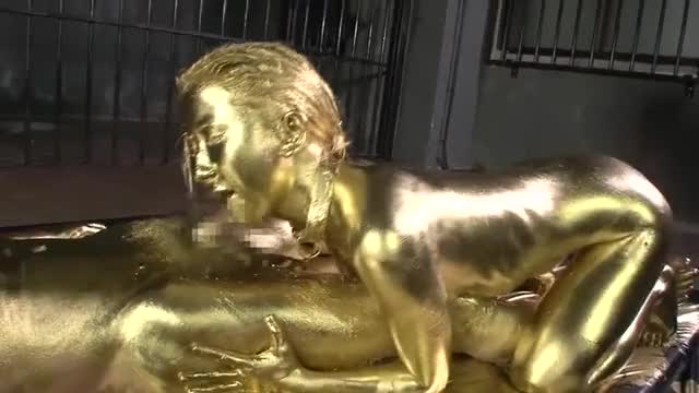 Gold Bodypaint Fucking Japanese Porn