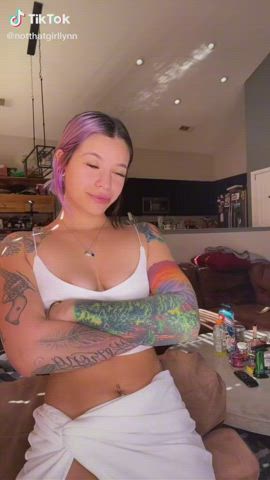 Cleavage Cum Cum In Mouth Facial Tattoo TikTok Tongue Fetish gif