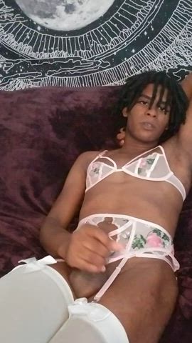 ebony femboy jerk off sissy trans trans woman gif