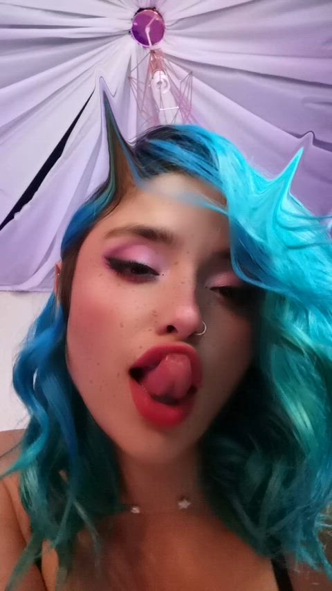 ass bodysuit boobs demon doggystyle onlyfans teasing blue hair doggy style gif