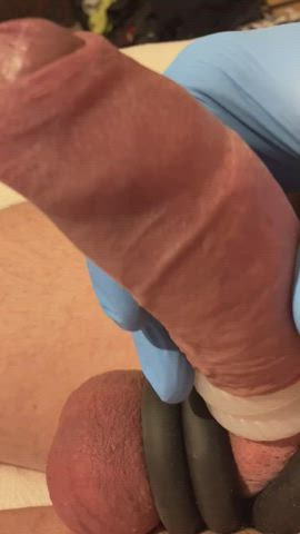 big dick cbt cock ring latex gloves male masturbation uk uncut gif