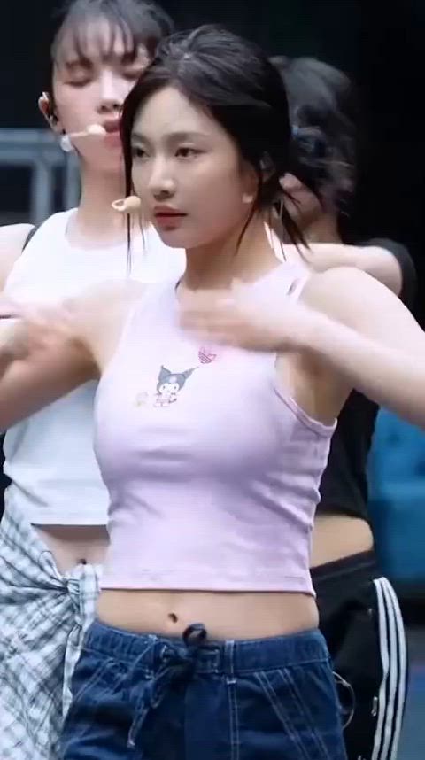 armpits asian big tits bouncing tits chinese dancing natural tits pale kpop gif