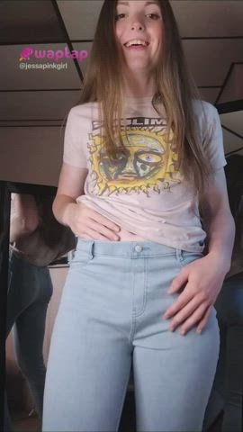 ass femboy flashing masturbating small tits gif