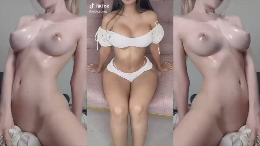 babe big tits blonde loop oiled pmv skinny split screen porn tits gif