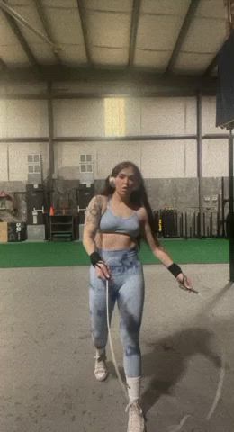 Bouncing Bouncing Tits Brunette Fitness Gym Jiggling MILF gif