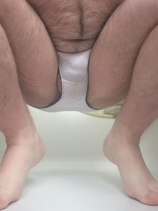 Peeing some white panties