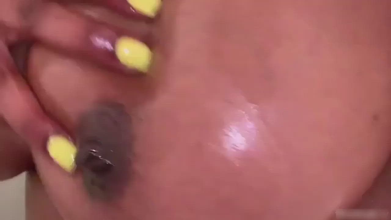 Big Tits Ebony Oiled gif