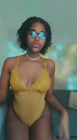Ebony Lingerie Sensual Sex Tits Webcam gif