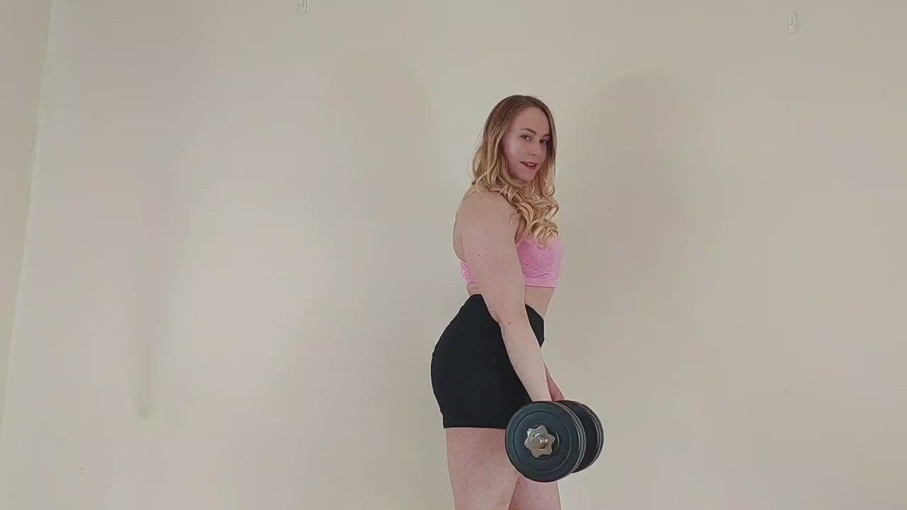 Blonde Fitness Gym Muscular Girl Muscular Milf Thick gif
