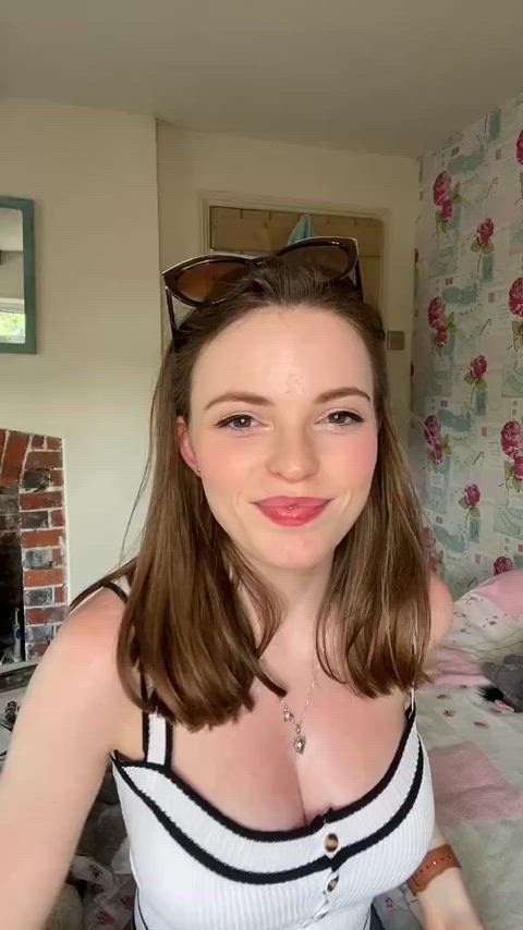 british brunette busty tiktok wholesome gif