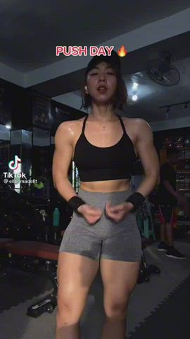 Fitness Gym Muscular Girl Workout gif