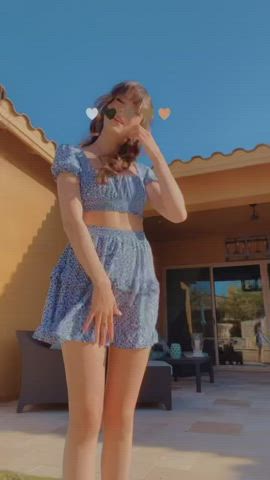 Dress Outdoor Upskirt gif