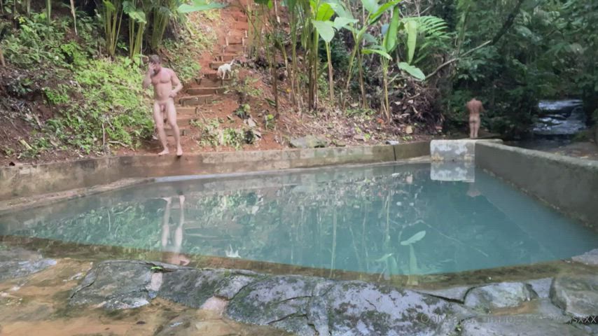 gay outdoor pool pornstar solo gif