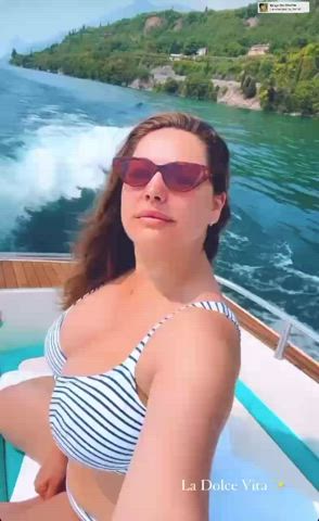 Big Tits Bikini Boat Boobs Kelly Brook gif