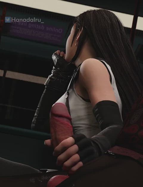 3d animation clothed handjob rule34 tifa lockhart gif