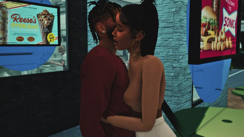 3d cute ebony ebony couple romantic gif