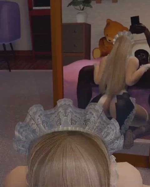 3d animation bbc big tits blonde blowjob blue eyes bubble butt maid vertical gif