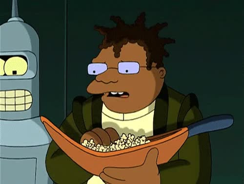 futurama popcorn gif