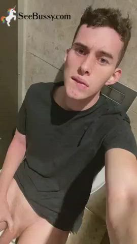 bathroom big dick cock homemade jerk off twink gif