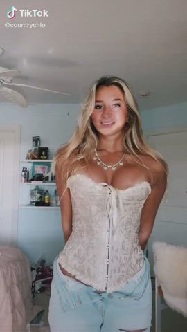 blonde cum in mouth girls tiktok gif