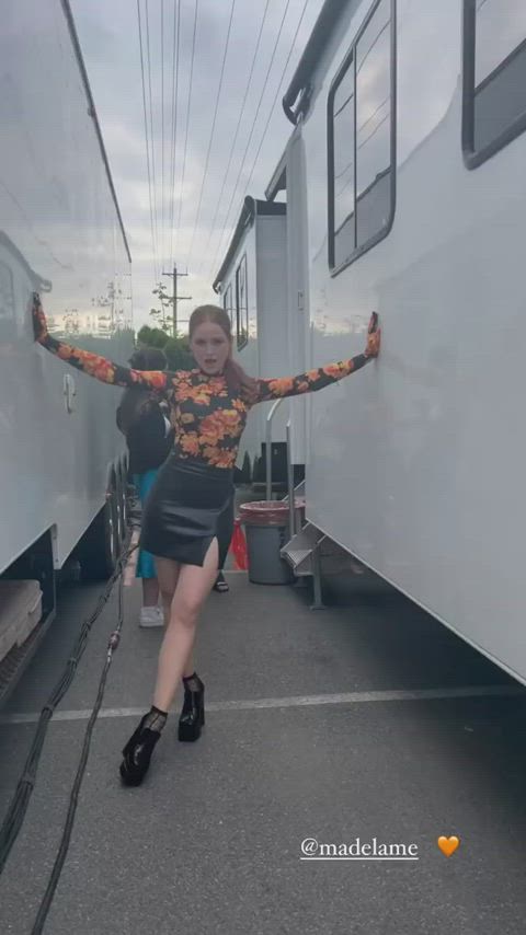 legs madelaine petsch redhead gif