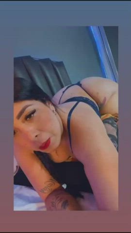 bbw big ass latina lingerie selfie tattoo tease gif