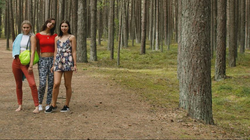 Three lesbians in a forest...