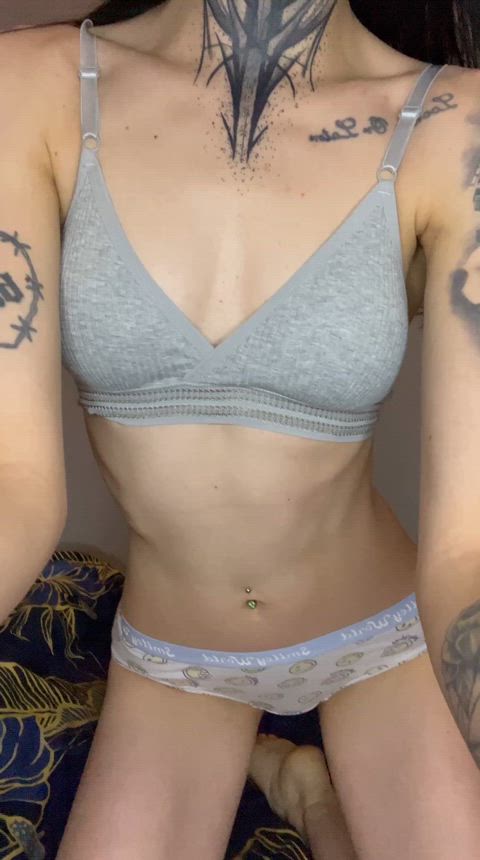 small tits tattoo tease gif