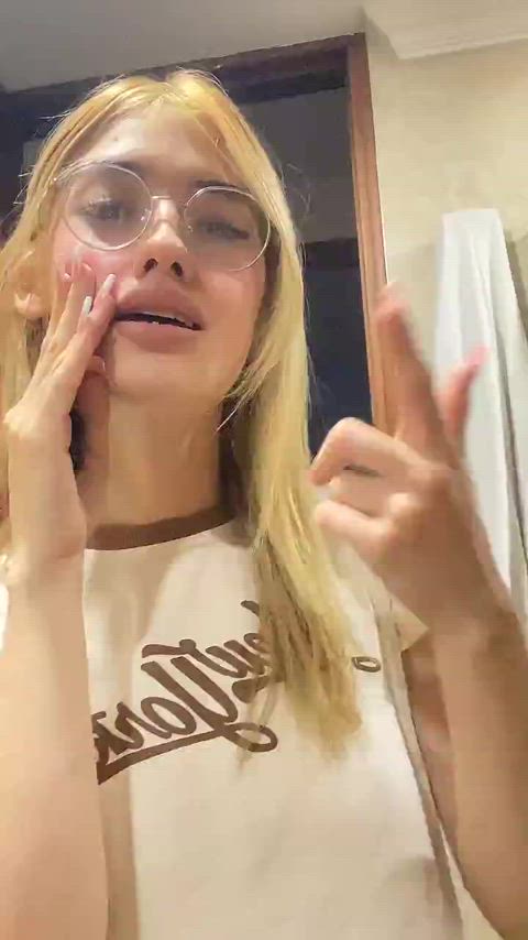 braless colombian cute glasses tiktok tik-tok gif