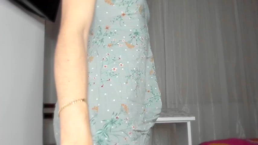 ass big ass cute dress masturbating natural tits pussy sexy solo undressing gif