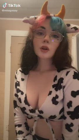 Ahegao Cleavage Glasses TikTok Tongue Fetish Tribute gif