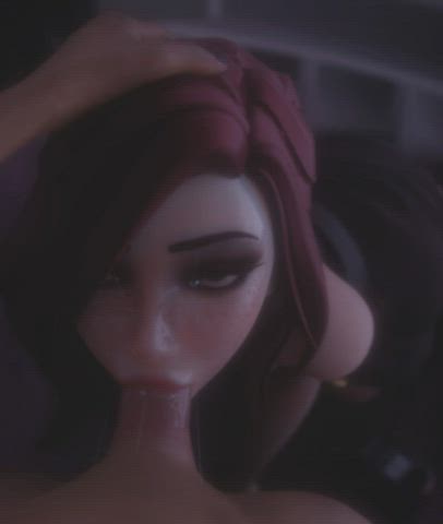 3d animation bwc blowjob deepthroat eye contact rule34 gif