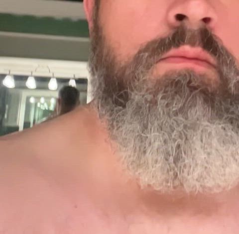 beard big dick cock daddy fat cock solo gif