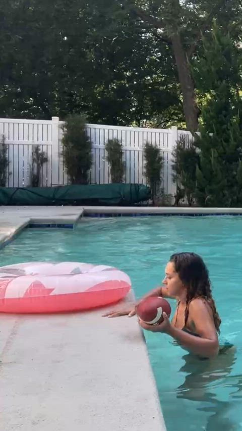 ass bending over bikini slut swimming pool swimsuit wedgie wet whore gif