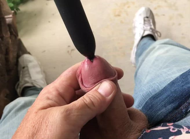 Sitting outside with a 12" vibrating silicone sound