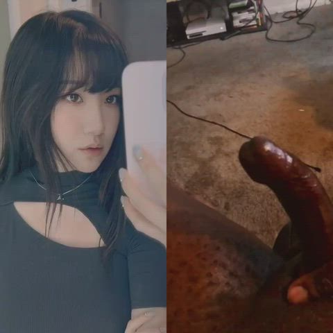 asian bbc babecock big dick cumshot split screen porn r/bbc_splitscreen gif