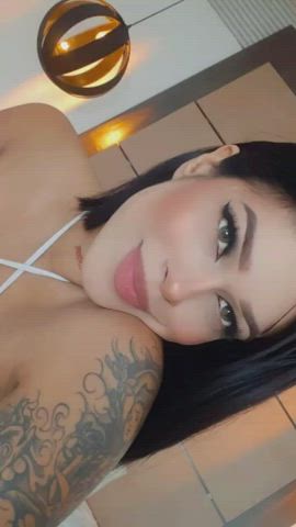 Brown Eyes CamSoda Camgirl Lips Lipstick Lipstick Fetish Short Hair Tattoo gif