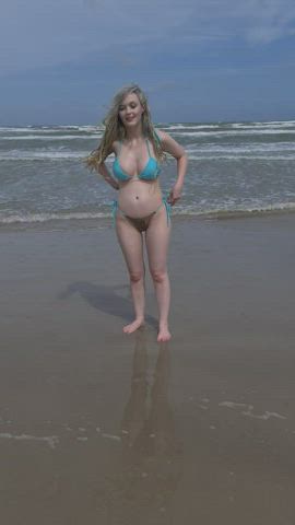 beach huge tits nude public gif