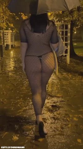 amateur big ass catsuit exhibitionist fishnet hotwife public tits gif