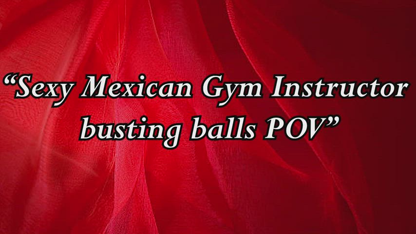 POV of Sexy Mexican Gym Instructor Busting some Balls