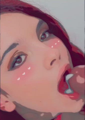 Anime Cartoon Cum In Mouth Cumshot gif