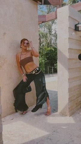 bella thorne belly button sexy gif