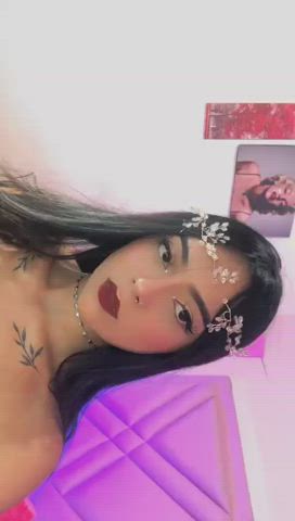 camgirl latina lips seduction solo tattoo teen webcam gif