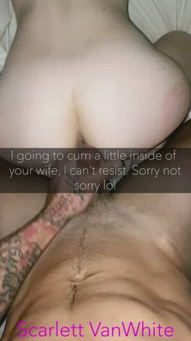 Getting cummed on and in while we cucked my hubby!!