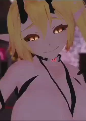 anime big tits thighjob gif