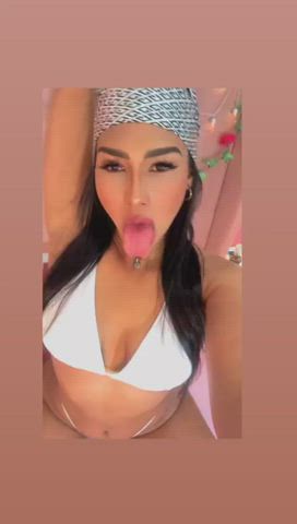 Tongue Fetish Latina Girls gif