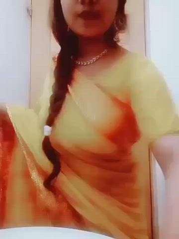 big nipples big tits boobs busty indian undressing gif