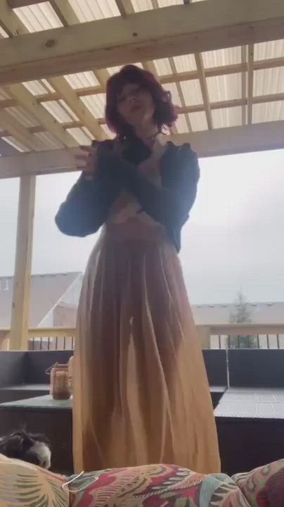 Dancing Dress Redhead gif