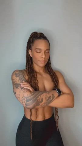 abs fitness muscular girl tattoo gif